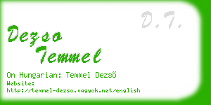 dezso temmel business card